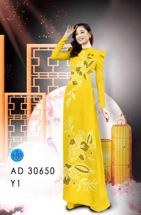 Vải Áo Dài Hoa In 3D Kiểu Mới AD 30650