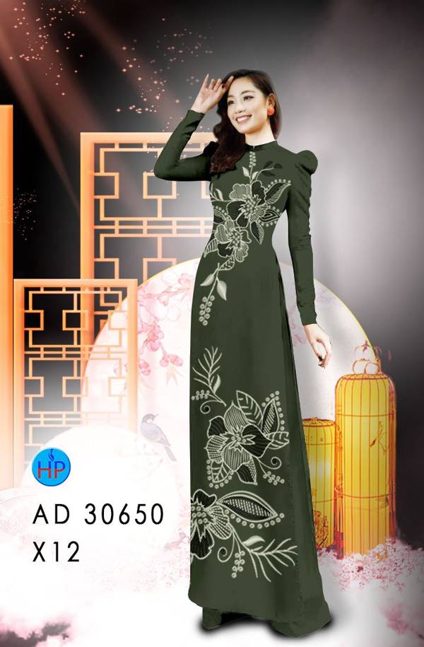 Vải Áo Dài Hoa In 3D Kiểu Mới AD 30650