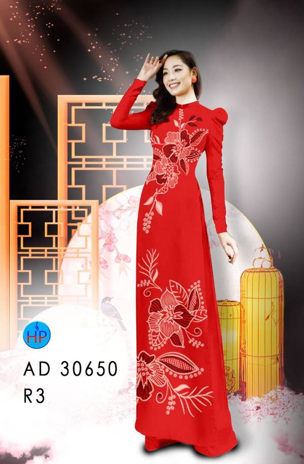 Vải Áo Dài Hoa In 3D Kiểu Mới AD 30650