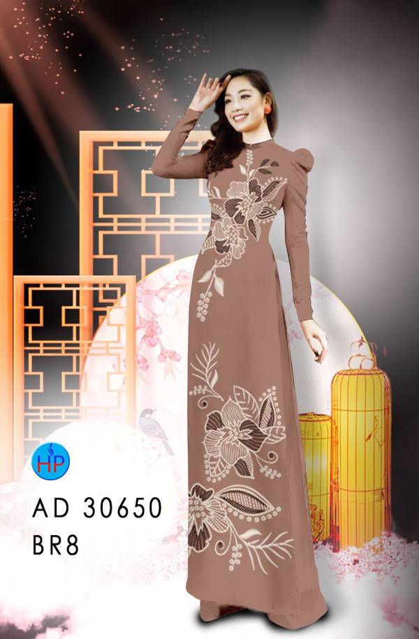 Vải Áo Dài Hoa In 3D Kiểu Mới AD 30650
