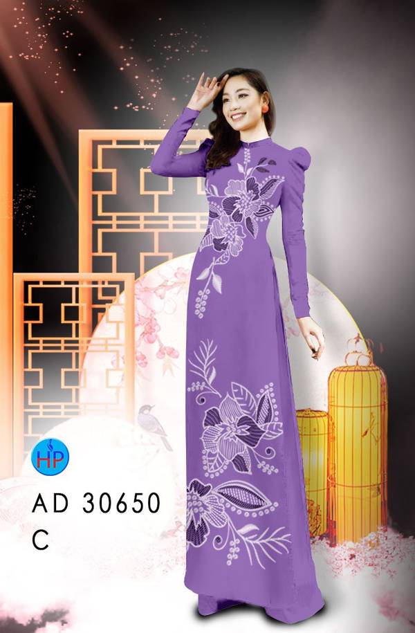 Vải Áo Dài Hoa In 3D Kiểu Mới AD 30650