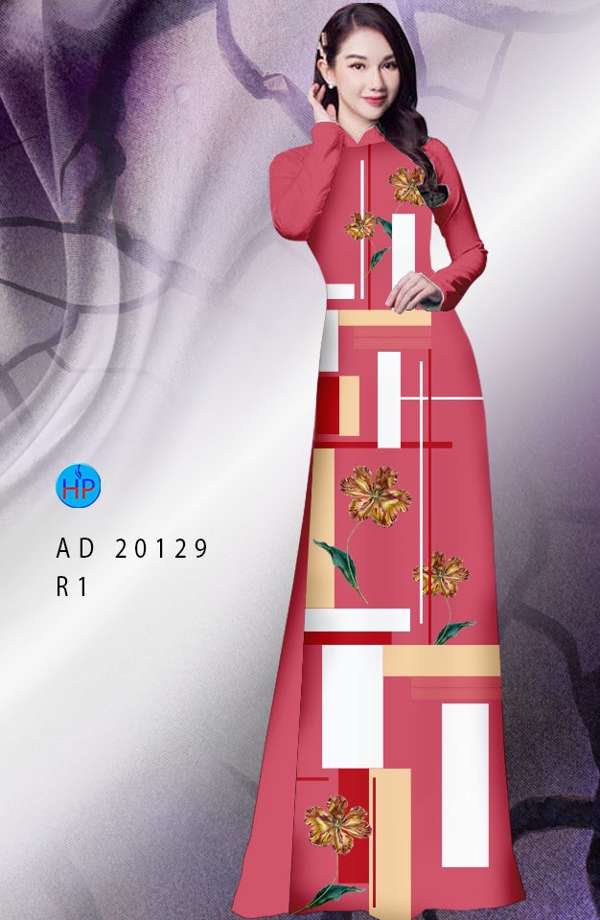 Vải Áo Dài Hoa In 3D Thiết Kế 2021 AD 20129