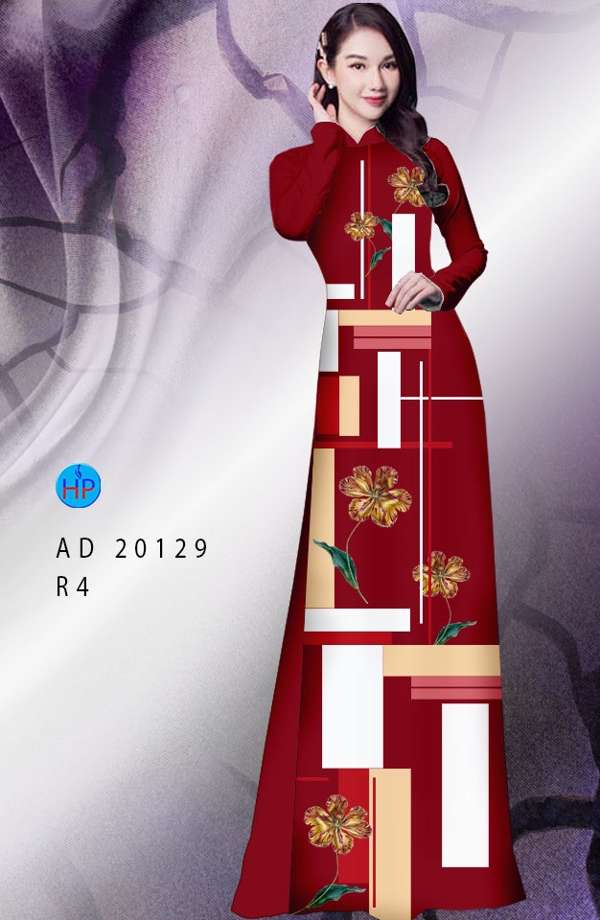 Vải Áo Dài Hoa In 3D Thiết Kế 2021 AD 20129