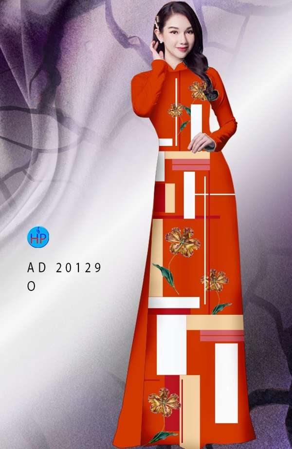 Vải Áo Dài Hoa In 3D Thiết Kế 2021 AD 20129