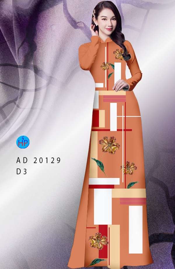 Vải Áo Dài Hoa In 3D Thiết Kế 2021 AD 20129