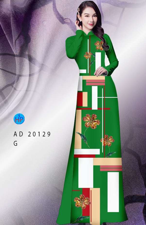 Vải Áo Dài Hoa In 3D Thiết Kế 2021 AD 20129