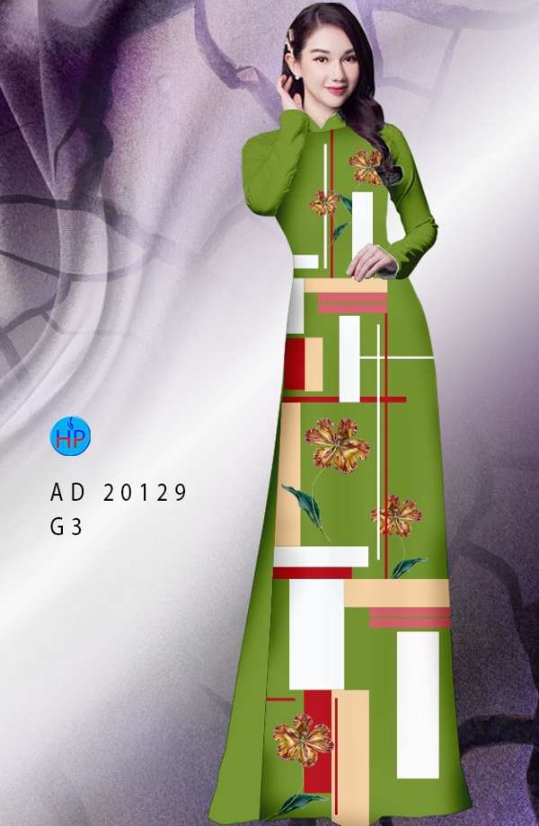 Vải Áo Dài Hoa In 3D Thiết Kế 2021 AD 20129