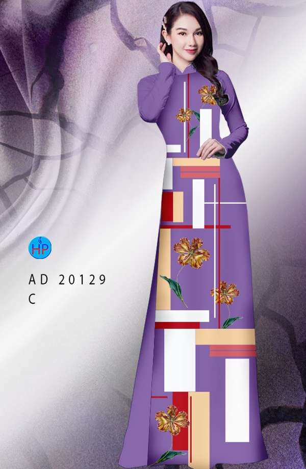 Vải Áo Dài Hoa In 3D Thiết Kế 2021 AD 20129
