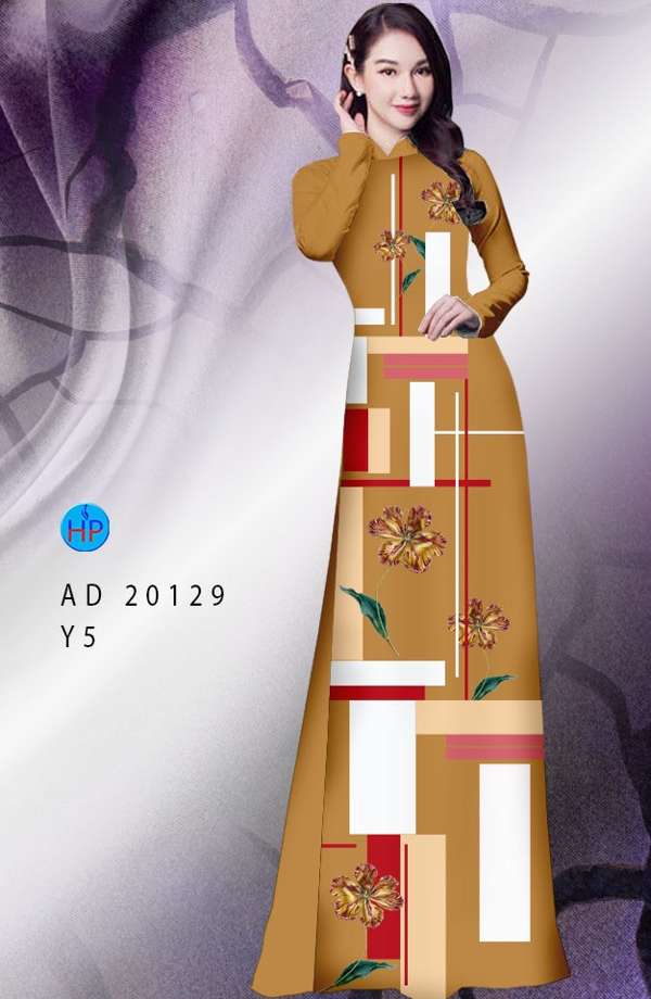 Vải Áo Dài Hoa In 3D Thiết Kế 2021 AD 20129