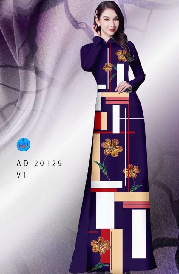 Vải Áo Dài Hoa In 3D Thiết Kế 2021 AD 20129