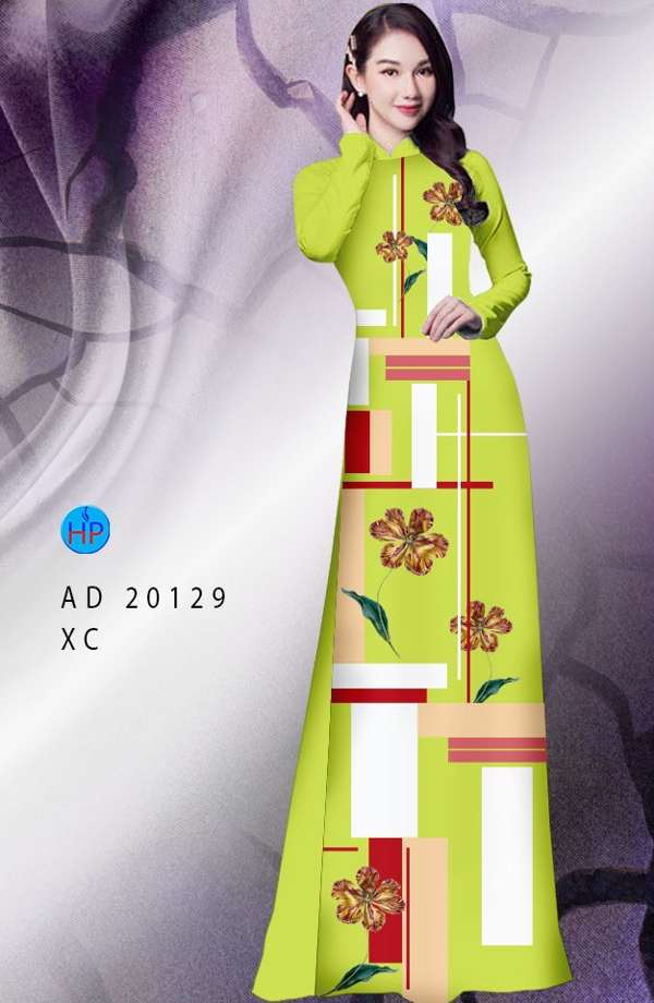 Vải Áo Dài Hoa In 3D Thiết Kế 2021 AD 20129
