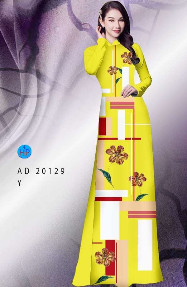 Vải Áo Dài Hoa In 3D Thiết Kế 2021 AD 20129