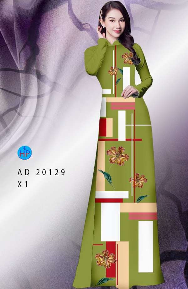 Vải Áo Dài Hoa In 3D Thiết Kế 2021 AD 20129