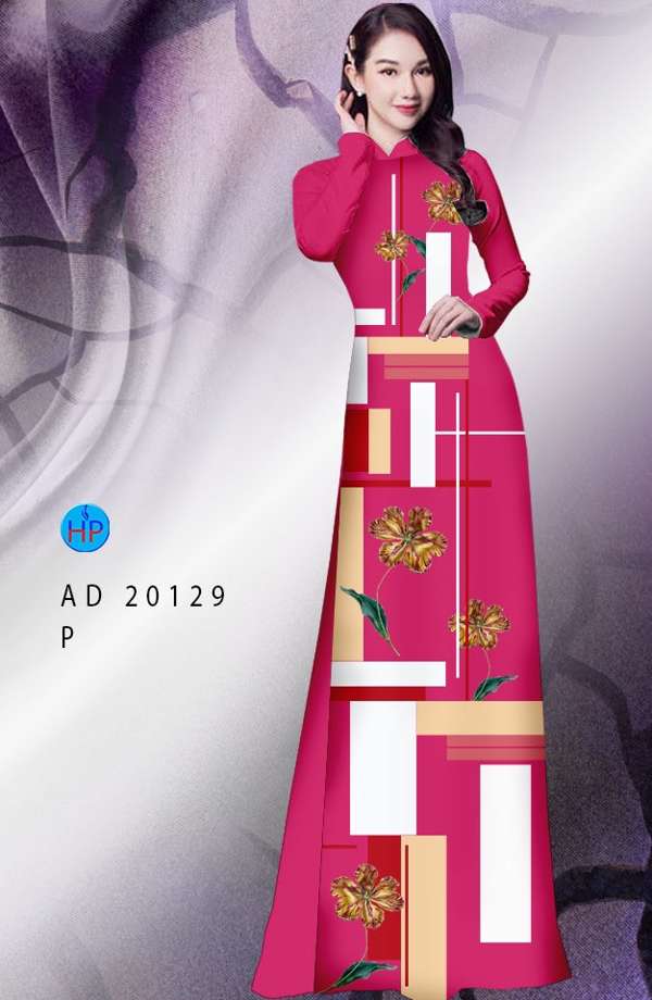 Vải Áo Dài Hoa In 3D Thiết Kế 2021 AD 20129