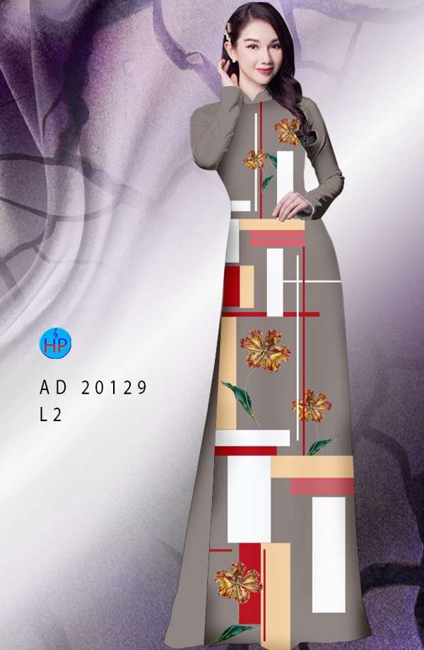 Vải Áo Dài Hoa In 3D Thiết Kế 2021 AD 20129