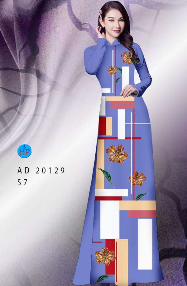 Vải Áo Dài Hoa In 3D Thiết Kế 2021 AD 20129