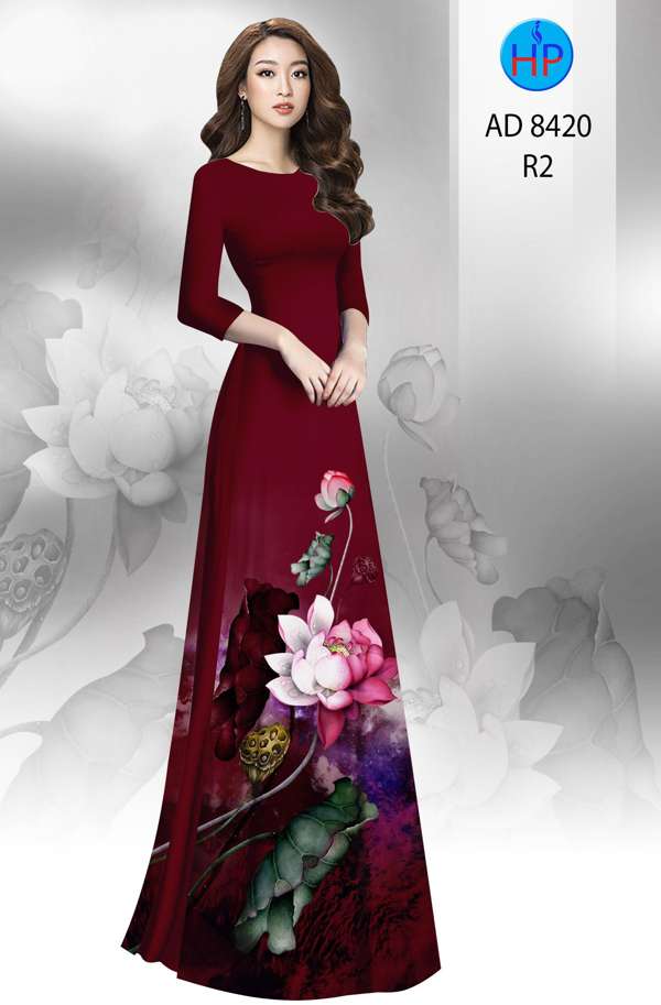 Vải Áo Dài Hoa Sen Độc Đáo AD 8420 39 Vải Áo Dài Hoa Sen Độc Đáo AD 8420