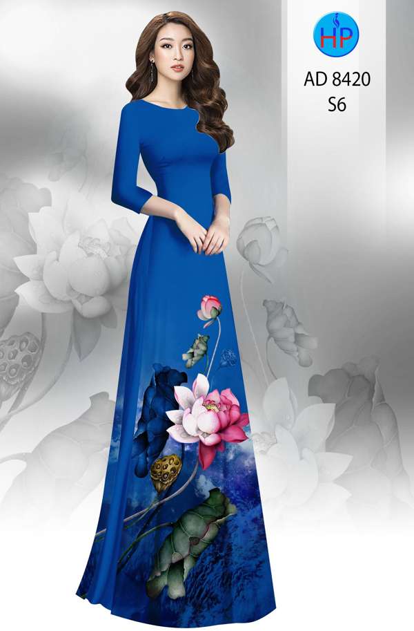 Vải Áo Dài Hoa Sen Độc Đáo AD 8420 40 Vải Áo Dài Hoa Sen Độc Đáo AD 8420