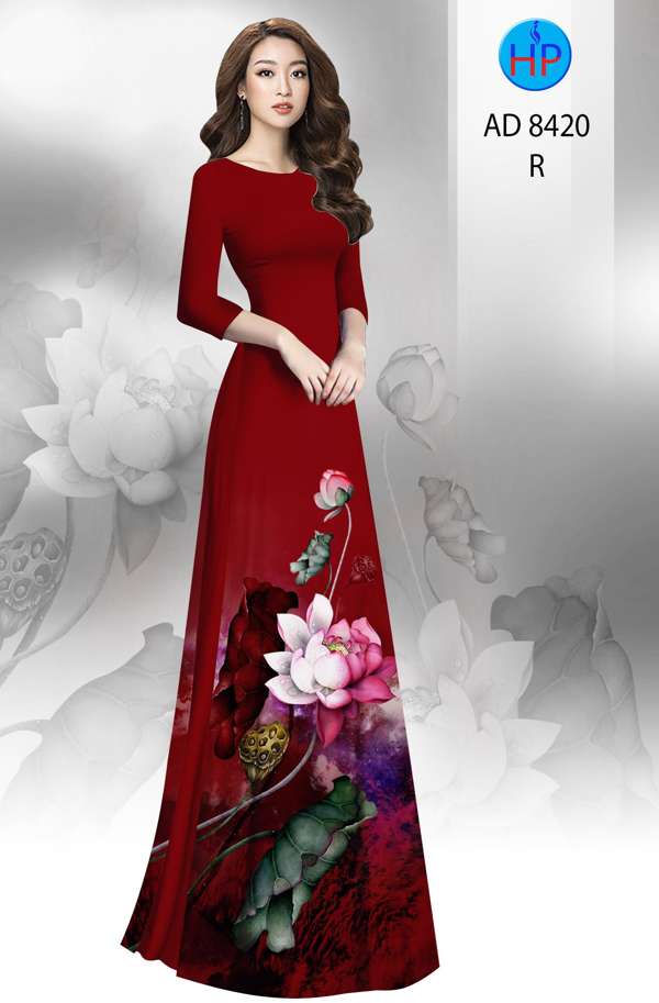 Vải Áo Dài Hoa Sen Độc Đáo AD 8420 51 Vải Áo Dài Hoa Sen Độc Đáo AD 8420
