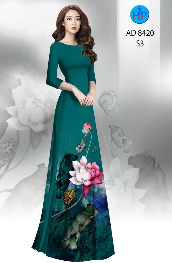 Vải Áo Dài Hoa Sen Độc Đáo AD 8420 54 Vải Áo Dài Hoa Sen Độc Đáo AD 8420
