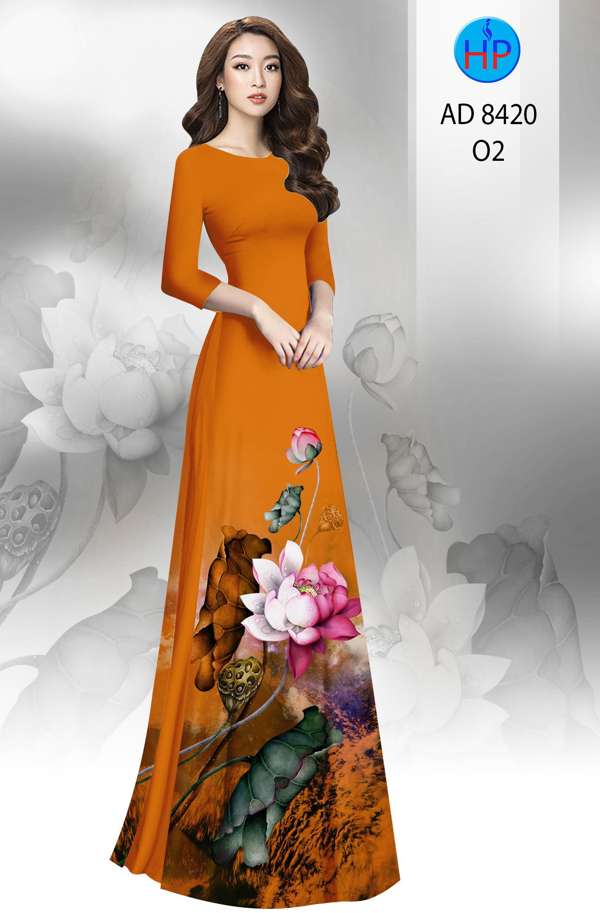 Vải Áo Dài Hoa Sen Độc Đáo AD 8420 55 Vải Áo Dài Hoa Sen Độc Đáo AD 8420