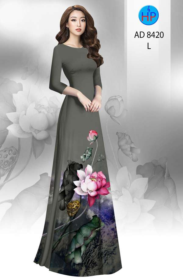 Vải Áo Dài Hoa Sen Độc Đáo AD 8420 52 Vải Áo Dài Hoa Sen Độc Đáo AD 8420
