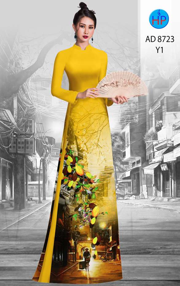 Vải Áo Dài Phong Cảnh Vừa Ra  AD 8723