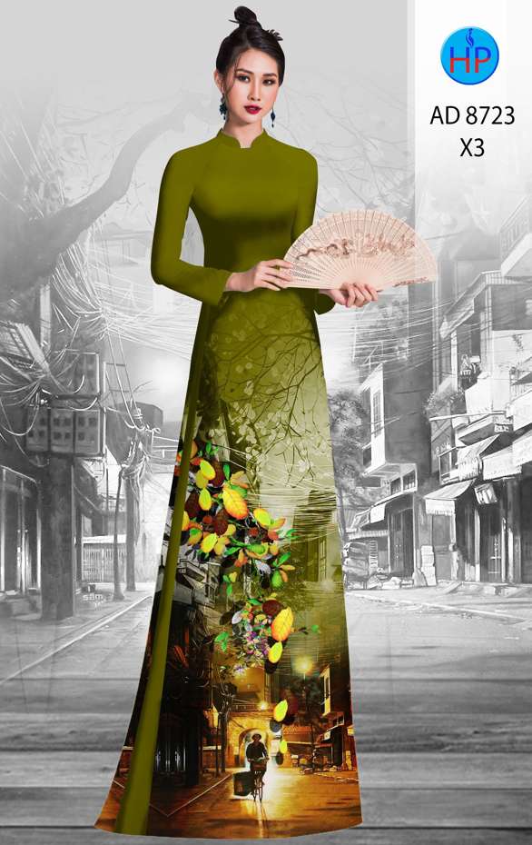 Vải Áo Dài Phong Cảnh Vừa Ra  AD 8723