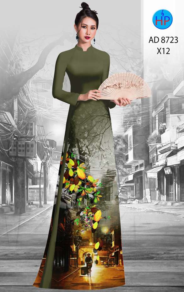 Vải Áo Dài Phong Cảnh Vừa Ra  AD 8723