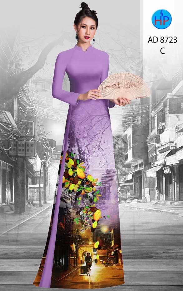 Vải Áo Dài Phong Cảnh Vừa Ra  AD 8723