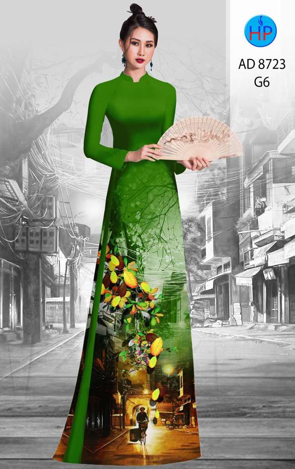 Vải Áo Dài Phong Cảnh Vừa Ra  AD 8723