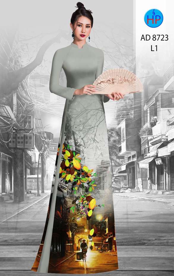 Vải Áo Dài Phong Cảnh Vừa Ra  AD 8723