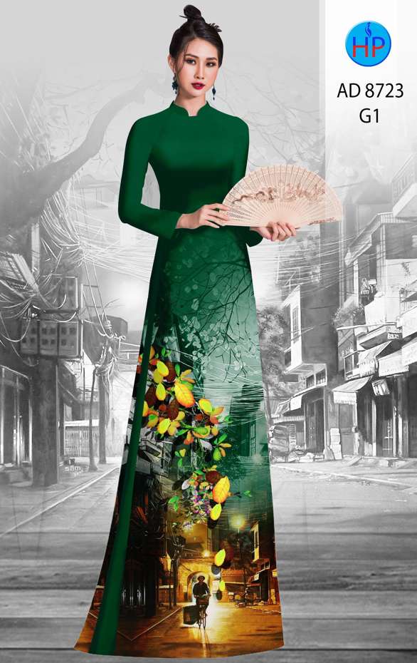 Vải Áo Dài Phong Cảnh Vừa Ra  AD 8723