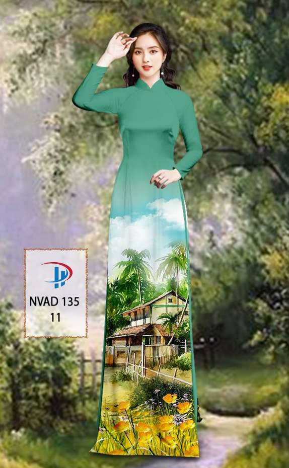 Vải Áo Dài Phong Cảnh Thiết Kế 2021 AD NVAD135