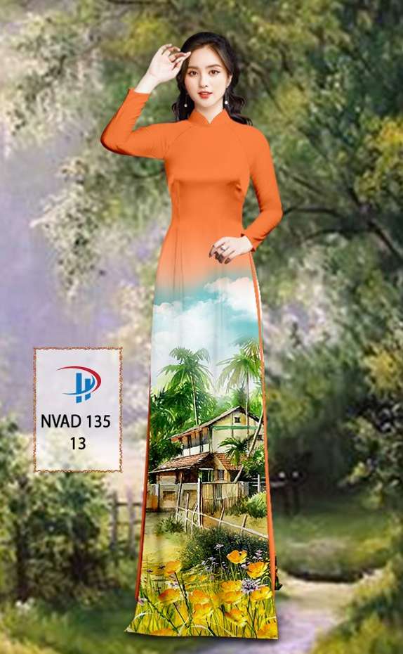 Vải Áo Dài Phong Cảnh Thiết Kế 2021 AD NVAD135
