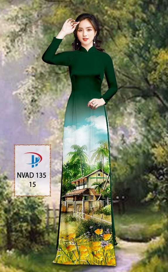 Vải Áo Dài Phong Cảnh Thiết Kế 2021 AD NVAD135