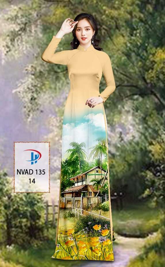 Vải Áo Dài Phong Cảnh Thiết Kế 2021 AD NVAD135