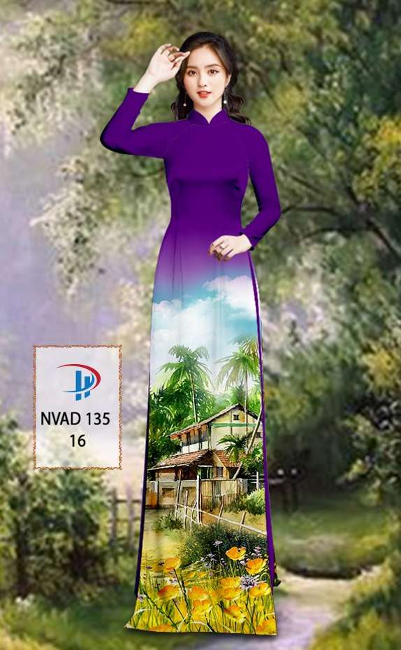 Vải Áo Dài Phong Cảnh Thiết Kế 2021 AD NVAD135