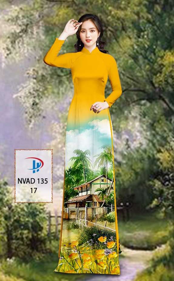 Vải Áo Dài Phong Cảnh Thiết Kế 2021 AD NVAD135