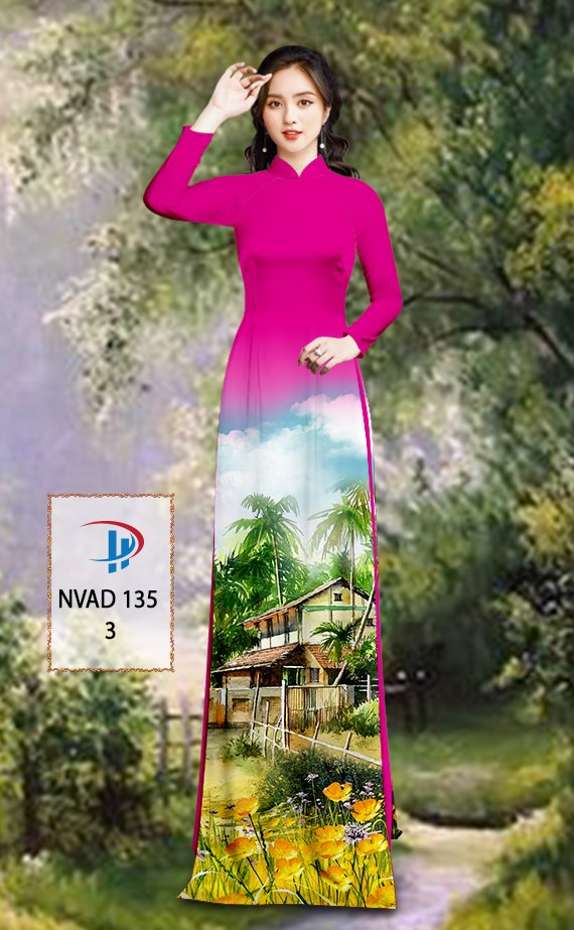 Vải Áo Dài Phong Cảnh Thiết Kế 2021 AD NVAD135