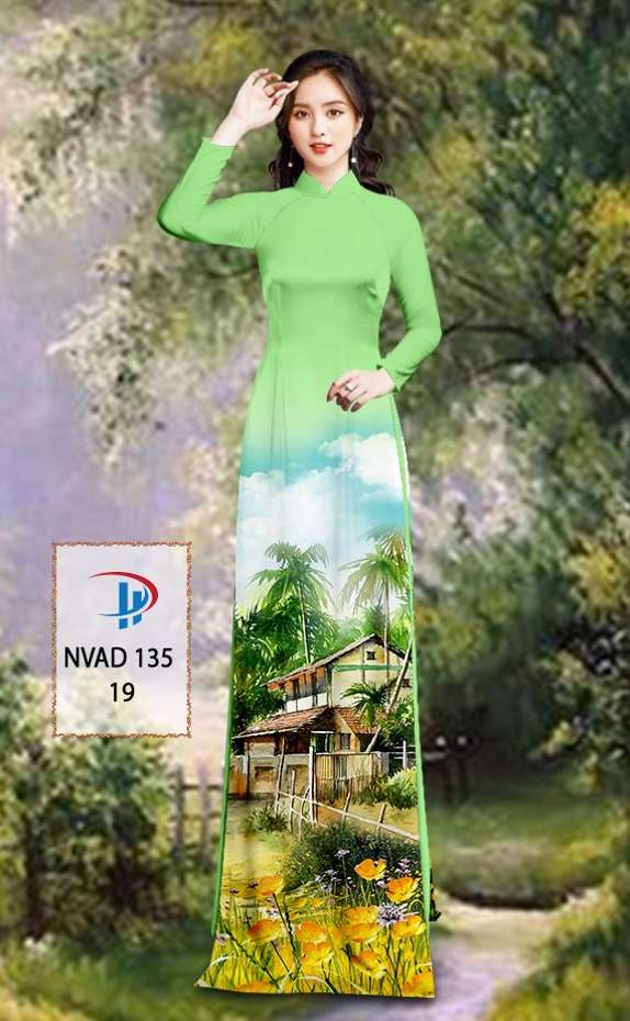 Vải Áo Dài Phong Cảnh Thiết Kế 2021 AD NVAD135