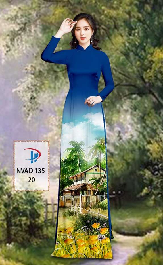 Vải Áo Dài Phong Cảnh Thiết Kế 2021 AD NVAD135