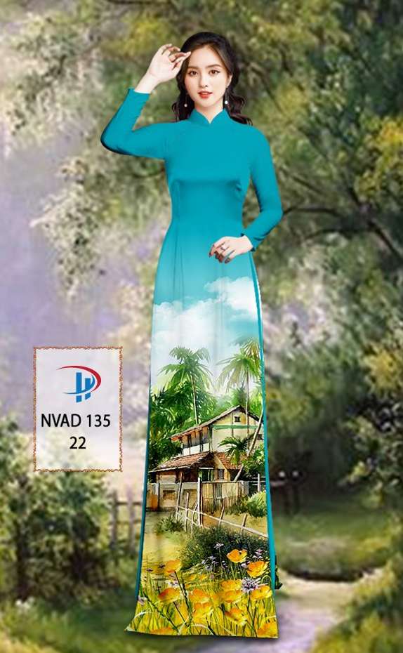 Vải Áo Dài Phong Cảnh Thiết Kế 2021 AD NVAD135