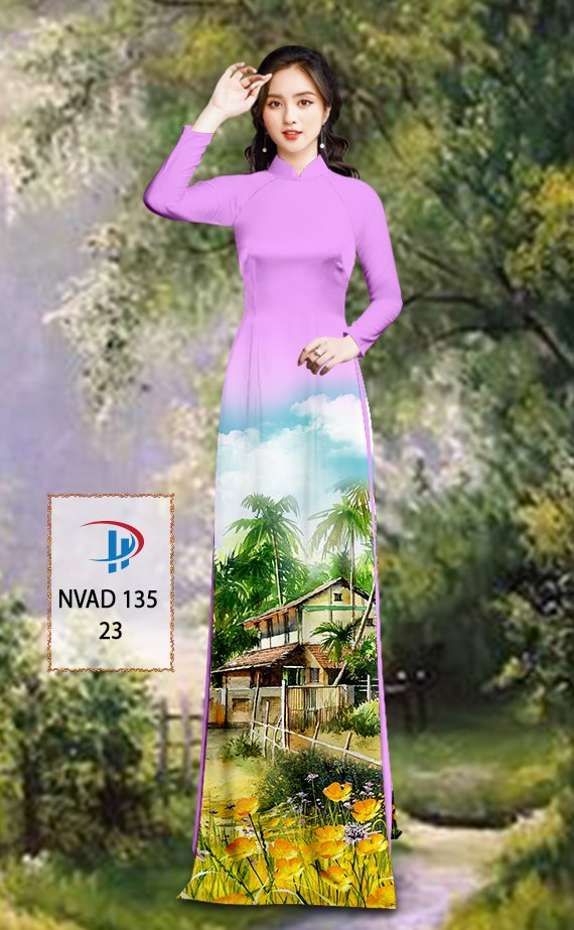 Vải Áo Dài Phong Cảnh Thiết Kế 2021 AD NVAD135