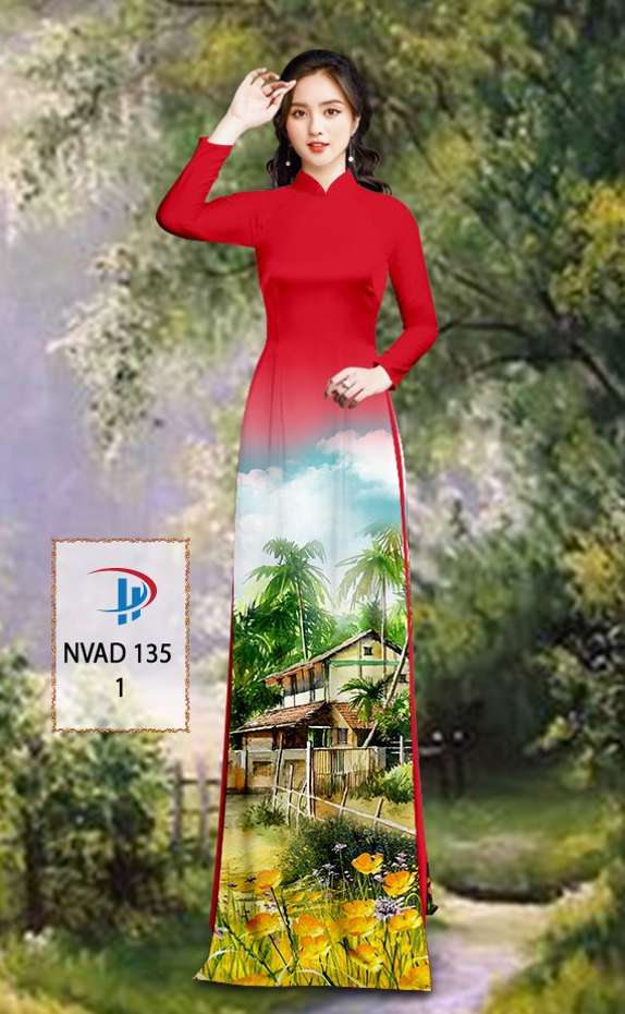 Vải Áo Dài Phong Cảnh Thiết Kế 2021 AD NVAD135