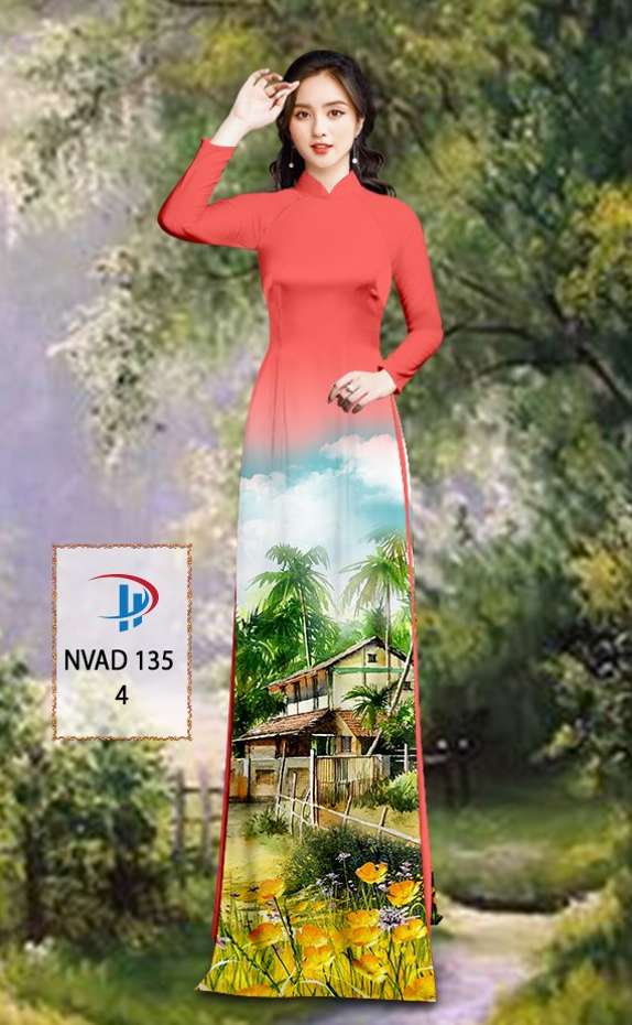 Vải Áo Dài Phong Cảnh Thiết Kế 2021 AD NVAD135
