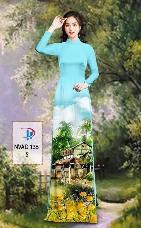 Vải Áo Dài Phong Cảnh Thiết Kế 2021 AD NVAD135