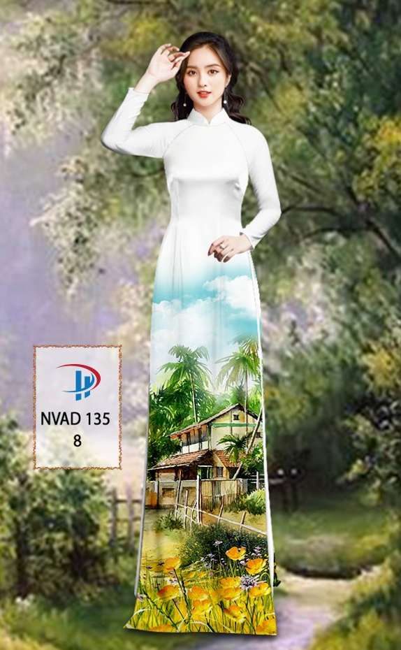 Vải Áo Dài Phong Cảnh Thiết Kế 2021 AD NVAD135