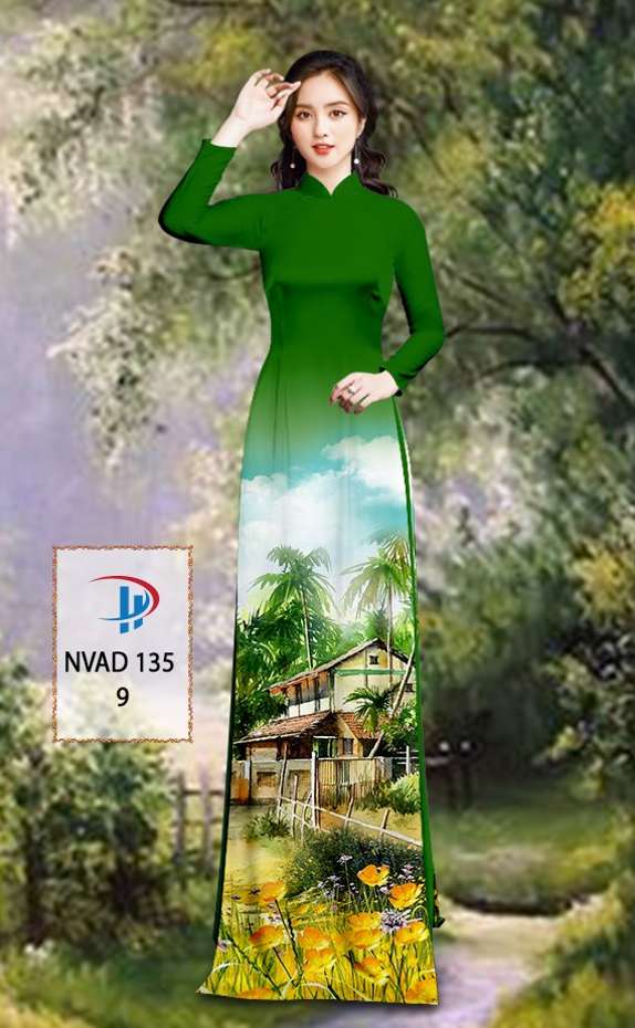 Vải Áo Dài Phong Cảnh Thiết Kế 2021 AD NVAD135