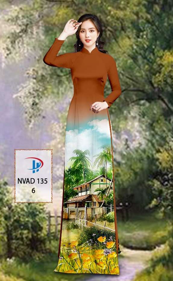Vải Áo Dài Phong Cảnh Thiết Kế 2021 AD NVAD135